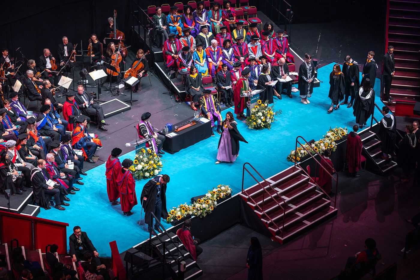 Aerial view of the graduation stage