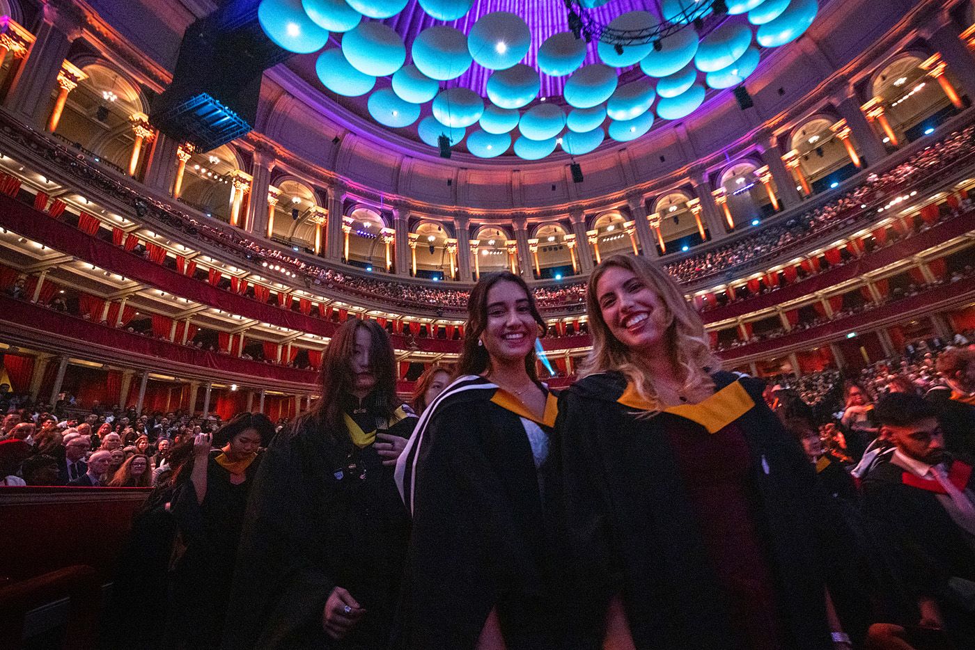 Graduands wait to go on stage at the Royal Albert Hall
